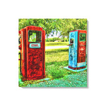 Vintage Gas Pump Photography Canvas