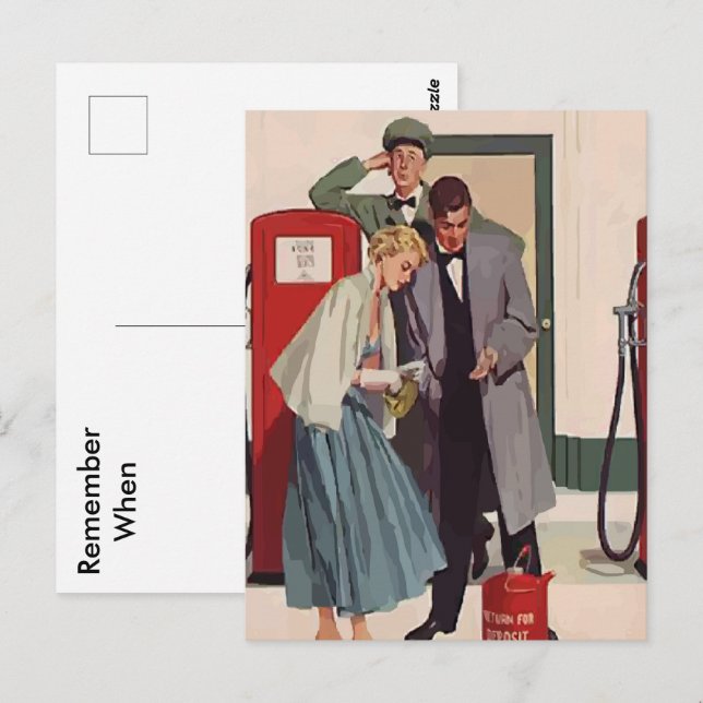 Vintage Gas Station Postcard (Front/Back)