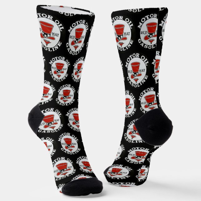 Vintage Gasoline Design Sustainable Crew Socks (Angled)