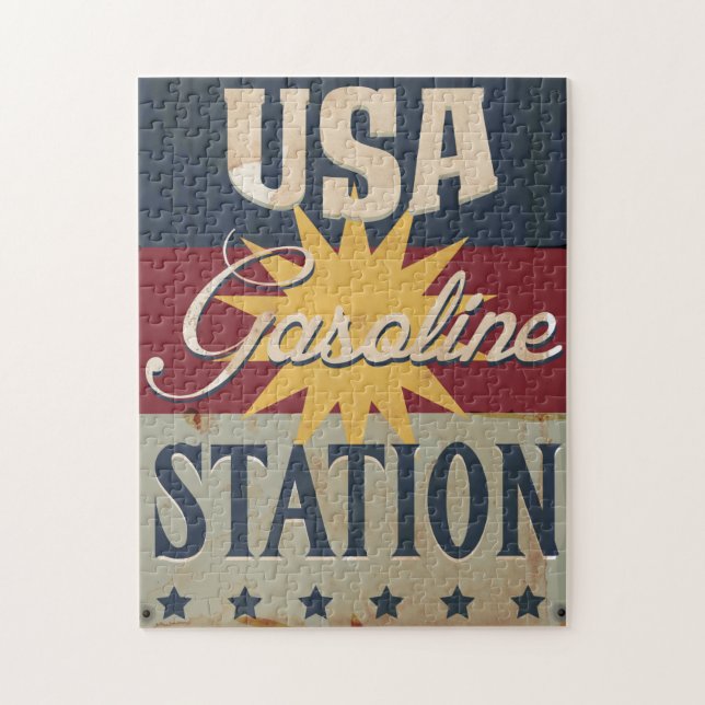 Vintage Gasoline Sign Jigsaw Puzzle (Vertical)