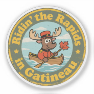 Vintage Gatineau Quebec Moose Canoeing