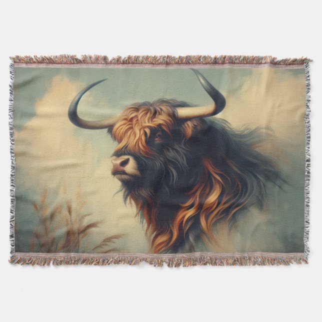 Vintage Gaur Throw Blanket (Front)