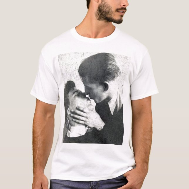 Vintage Gay Couple Passion Kiss T-Shirt (Front)