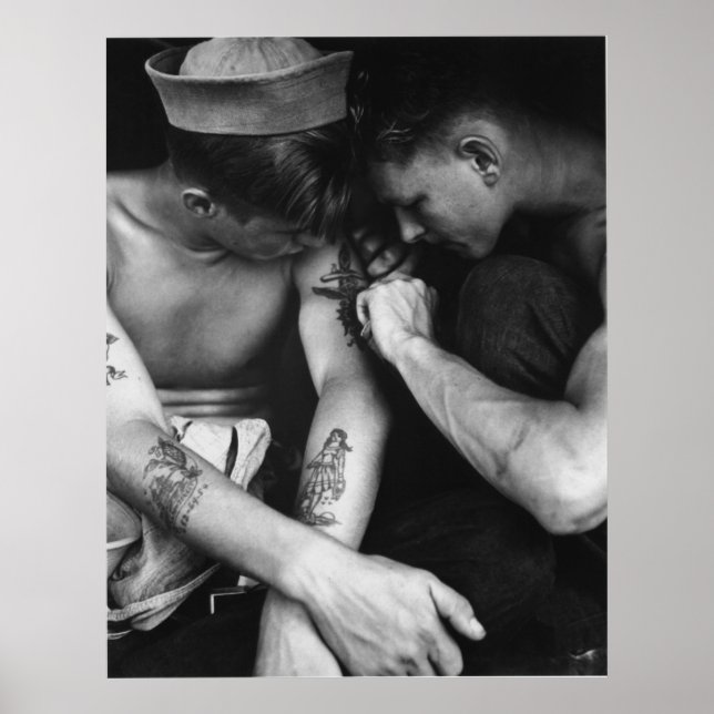 Vintage gay interest hunk sailors with tattoos poster (Front)