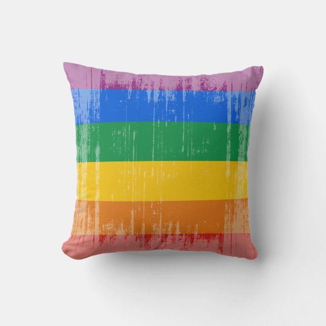 Vintage Gay Pride Flag Cushion (Front)