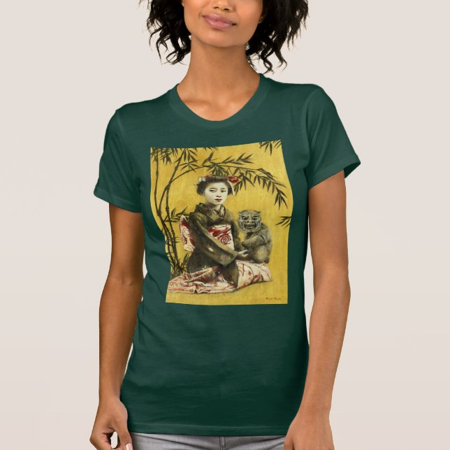 Vintage Geisha And Demon Womens T-shirt (Front)