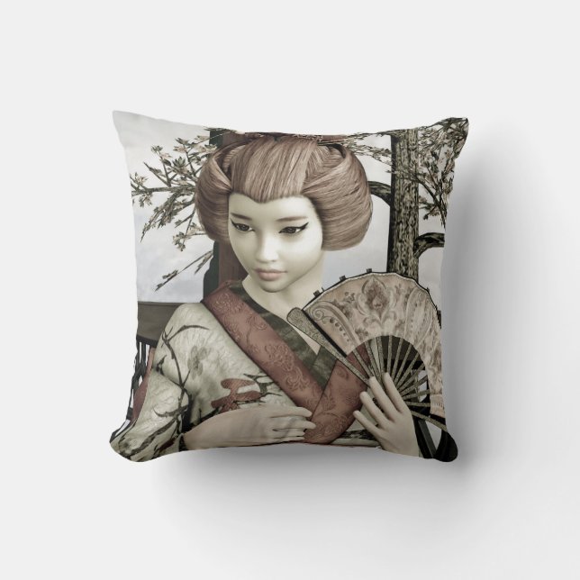 Vintage Geisha Cushion (Front)