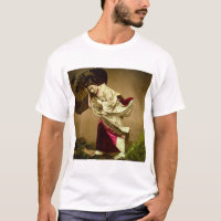 Vintage Geisha in a Springtime Rain Glass Slide