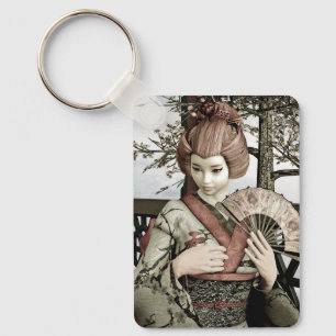 Vintage Geisha Key Ring