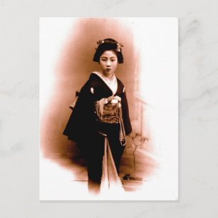 Vintage Geisha of Kanegawa Postcard