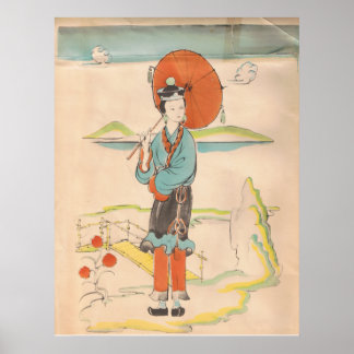 Vintage Geisha Poster