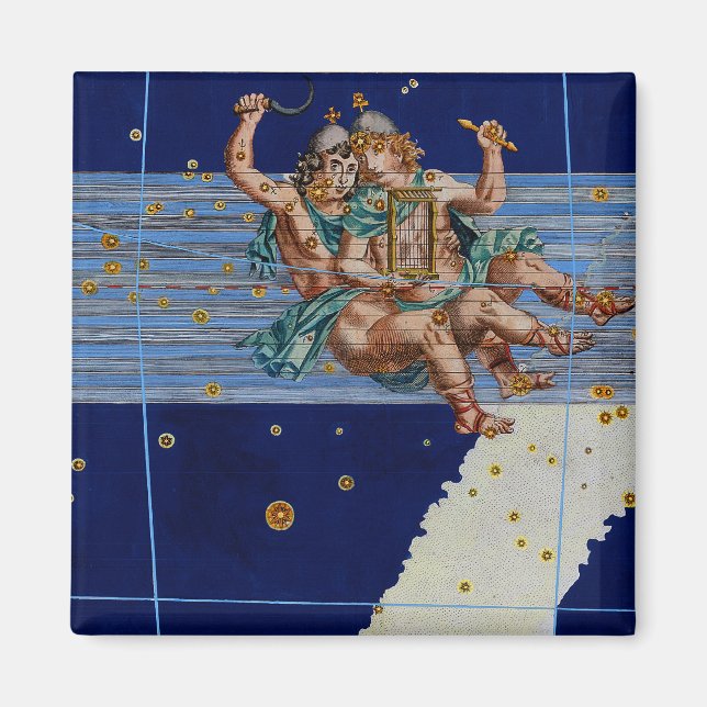 Vintage Gemini Star Chart Magnet (Front)