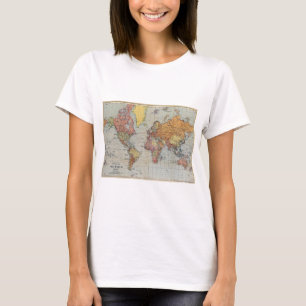 Vintage General Map of the World T-Shirt