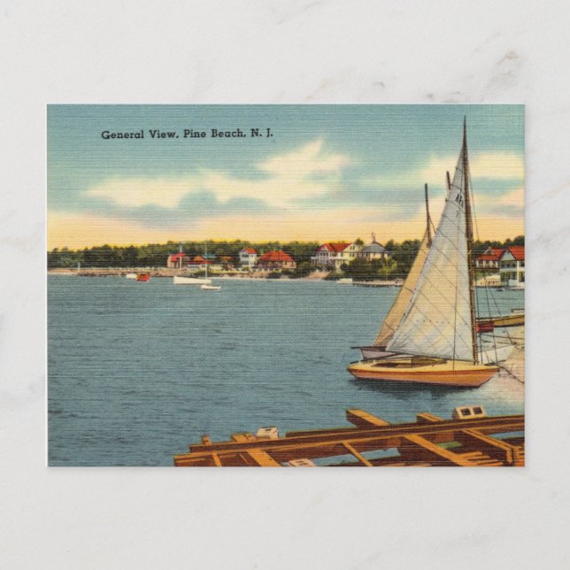 Vintage, General View, Pine Beach, New Jersey Postcard (Front)