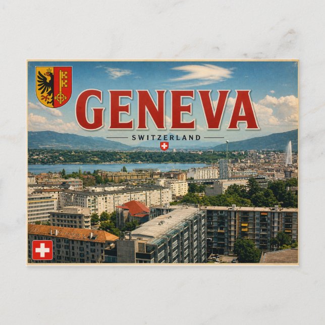 Vintage Geneva - Switzerland postcard (Front)