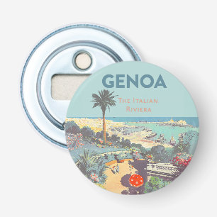Vintage Genoa Italian Riviera Travel Poster 1931  Bottle Opener