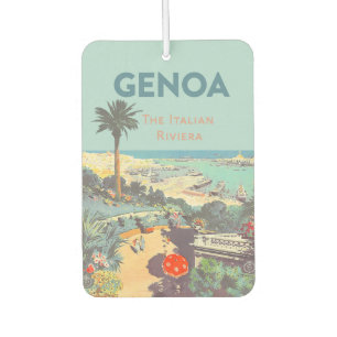 Vintage Genoa Italian Riviera Travel Poster 1931  Car Air Freshener
