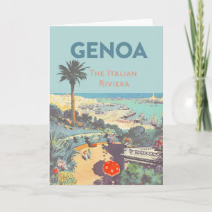 Vintage Genoa Italian Riviera Travel Poster 1931  Card