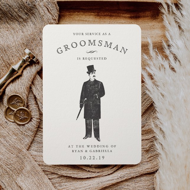 Vintage Gent | Groomsman Request Card (Creator Uploaded)