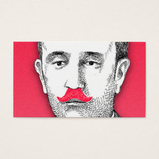 Vintage Gentleman With Funny Pink Moustache