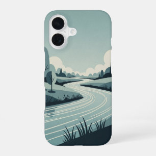Vintage Gently Flowing River iPhone 16 Case