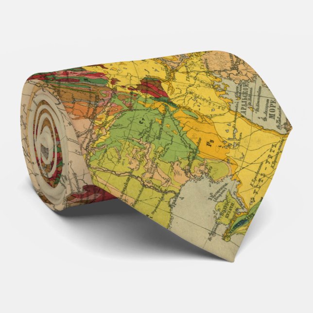 Vintage Geological Map of Russia (1922) Tie (Rolled)