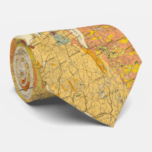 Vintage Geological Map of Sweden (1910) Tie