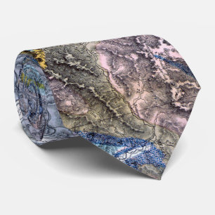 Vintage Geological Map of The Alps (1876) Tie