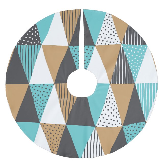Vintage Geometric: Abstract Illustration. Brushed Polyester Tree Skirt (Front)
