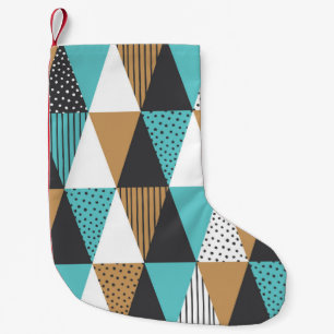 Vintage Geometric: Abstract Illustration. Small Christmas Stocking