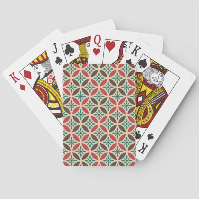 Vintage geometric, abstract seamless pattern. playing cards (Back)