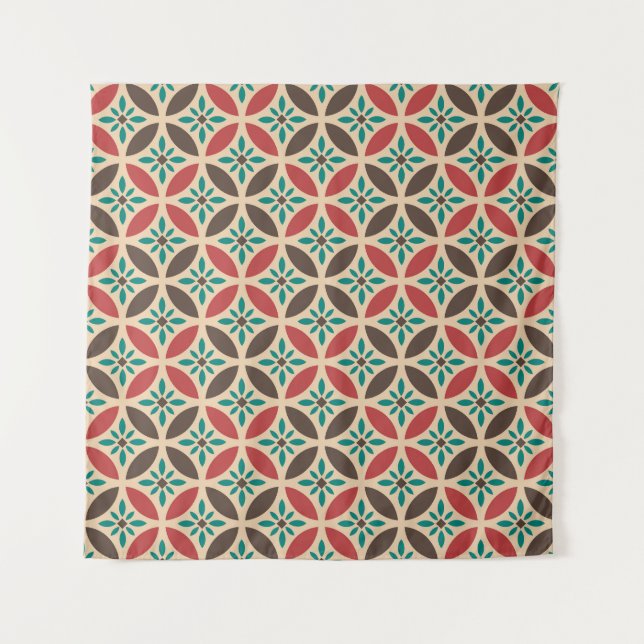 Vintage geometric, abstract seamless pattern. tapestry (Front)