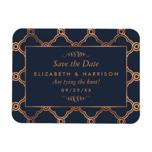 Vintage Geometric Art Deco Gatsby Save The Date Magnet