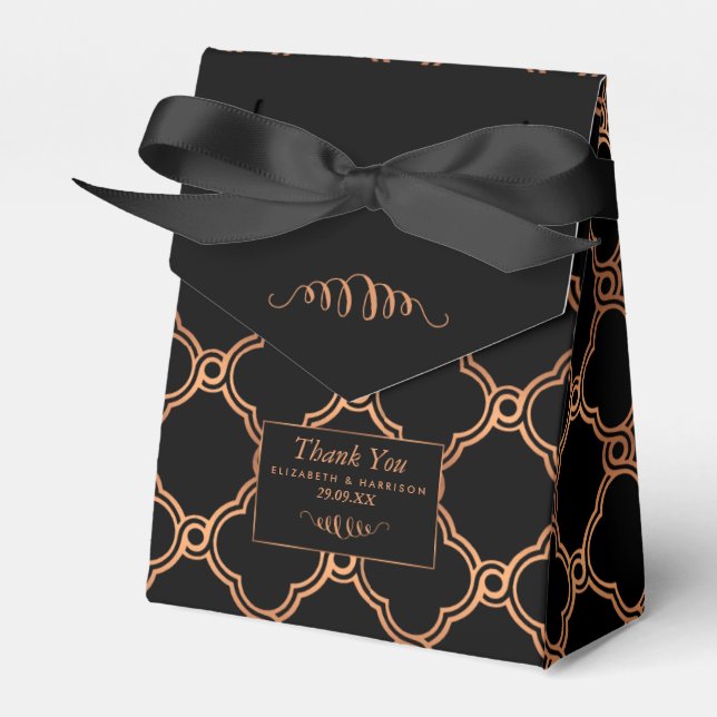 Vintage Geometric Art Deco Gatsby Wedding Favour Box (Front Side)