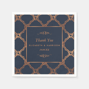 Vintage Geometric Art Deco Gatsby Wedding Napkin