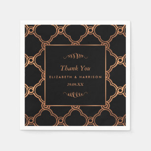 Vintage Geometric Art Deco Gatsby Wedding Napkin