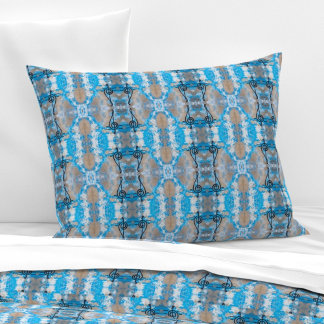 Vintage geometric blue and grey M-size pattern Pillowcase