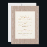 Vintage Geometric Brown Arch Lines Christmas Party Invitation<br><div class="desc">Invite your guests in style with this vintage-inspired Christmas party invitation featuring elegant geometric brown arch lines and a mid-century modern pattern. Perfect for those who love a timeless, sophisticated aesthetic, this invitation sets the tone for a classy and festive holiday celebration. Ideal for anyone searching for mid-century party invitations,...</div>