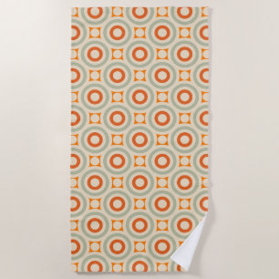 Vintage Geometric Circle Pattern Beach Towel
