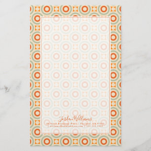 Vintage Geometric Circle Pattern Stationery