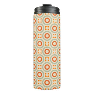 Vintage Geometric Circle Pattern Thermal Tumbler
