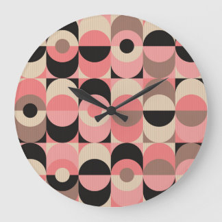 Vintage Geometric: Classic Seamless Pattern Large Clock