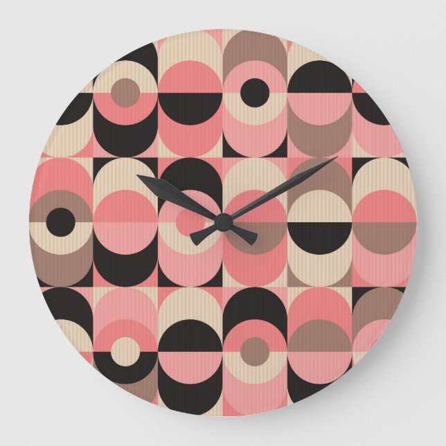 Vintage Geometric: Classic Seamless Pattern Large Clock (Front)