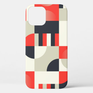 Vintage geometric design: abstract shape backgroun iPhone 12 case