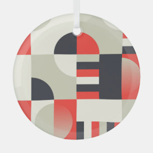 Vintage geometric design: abstract shape backgroun glass tree decoration