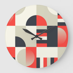 Vintage geometric design: abstract shape backgroun large clock