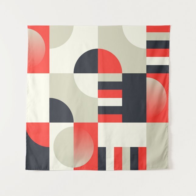 Vintage geometric design: abstract shape backgroun tapestry (Front)