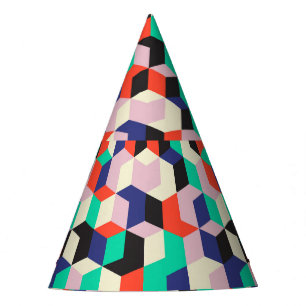 Vintage geometric, diamond shape pattern. party hat