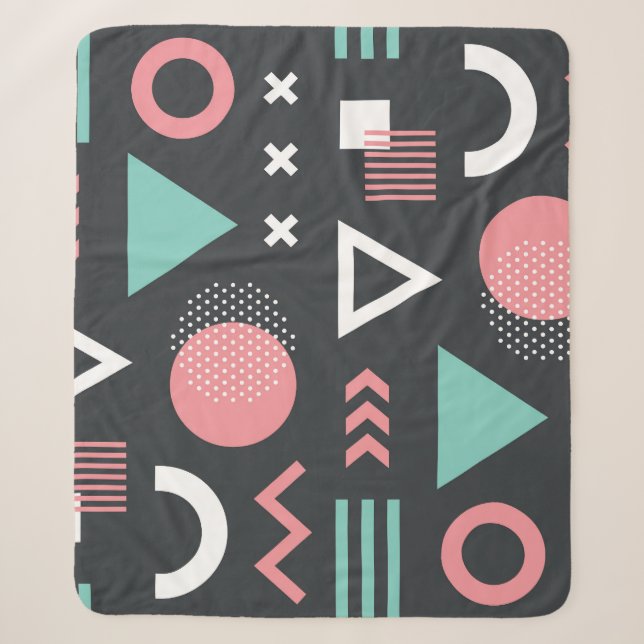 Vintage geometric figures: seamless design. sherpa blanket (Front)