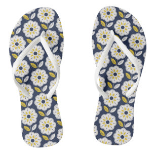 Vintage Geometric Flower Pattern Jandals
